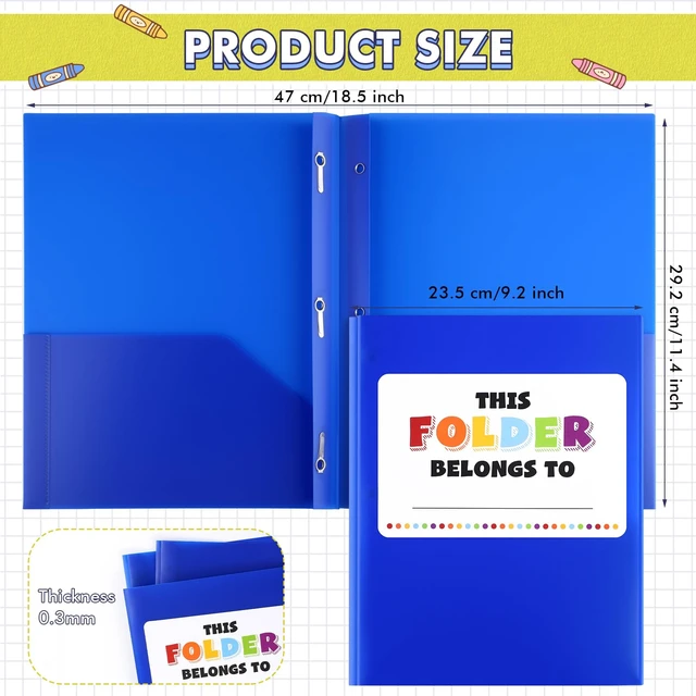 Alt view image 2 of 6 - 100 Pack Take Home Folders with Pockets for Students,Blue Bulk School and Home Communication Folder Heavy Duty Plastic Homework Privacy Folders for School Parent Teacher