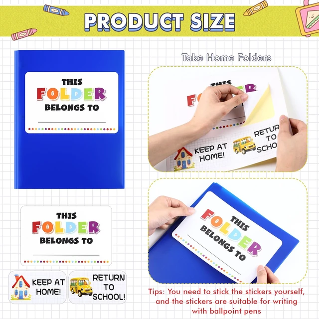 Alt view image 3 of 6 - 100 Pack Take Home Folders with Pockets for Students,Blue Bulk School and Home Communication Folder Heavy Duty Plastic Homework Privacy Folders for School Parent Teacher
