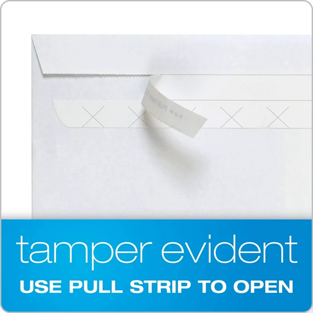 Alt view image 2 of 7 - 9 x 12 Security Envelopes, 100/Box, 9 x 12 Inches, Release & Seal Self Seal, SimplySafe Tamper Evident Pull Strip, White (COLO930)