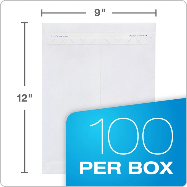 Alt view image 5 of 7 - 9 x 12 Security Envelopes, 100/Box, 9 x 12 Inches, Release & Seal Self Seal, SimplySafe Tamper Evident Pull Strip, White (COLO930)
