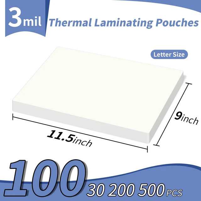 Alt view image 2 of 7 - 3Mil Thermal Laminating Sheets 100 Packs 9x11.5 Laminating Pouches Holds 8.5 x 11 Inch Lamination Plastic Paper for Laminator, School Office Supplies Laminate