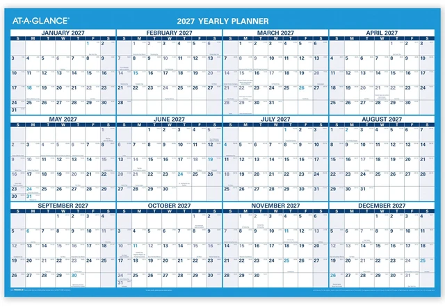 Alt view image 3 of 5 - Dry Erase Calendar 2026-2027 Academic & Regular Year Wall Planner, 12-Month, 36" x 24", Double Sided, Horizontal (PM200P28)