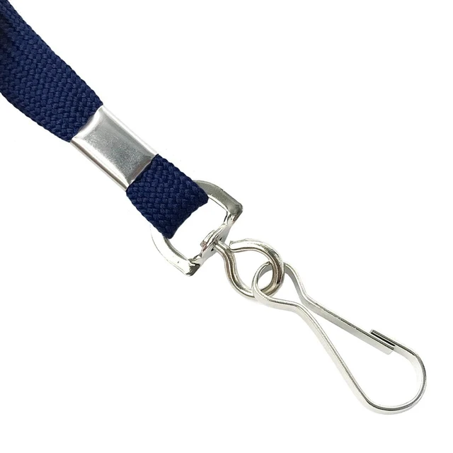 Alt view image 4 of 7 - Lanyards Safety Black Lanyards Neck Flat Premium Breakaway Badge Lanyard with J-Hook for ID Nametag Badge Holder (Navy Blue, 50 PCS)