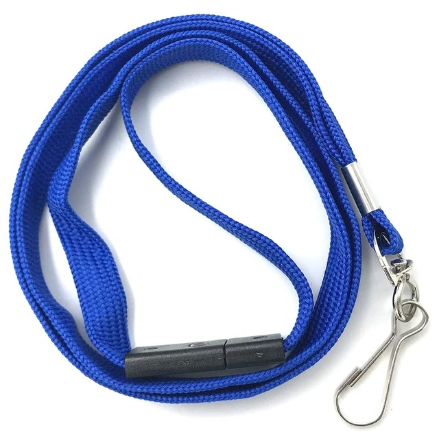 Alt view image 5 of 6 - Lanyards Safety Blue Lanyards Neck Flat Premium Breakaway Badge Lanyard with J-Hook for ID Nametag Badge Holder (Blue, 50 PCS)