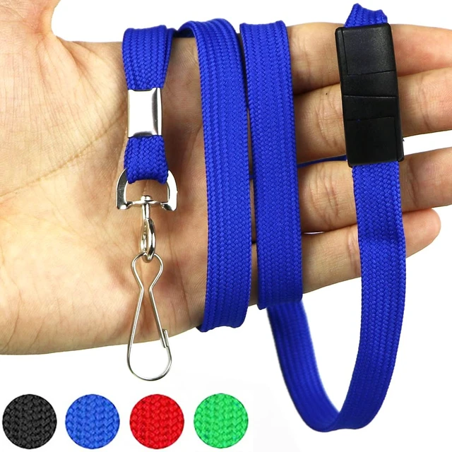 Alt view image 6 of 6 - Lanyards Safety Blue Lanyards Neck Flat Premium Breakaway Badge Lanyard with J-Hook for ID Nametag Badge Holder (Blue, 50 PCS)