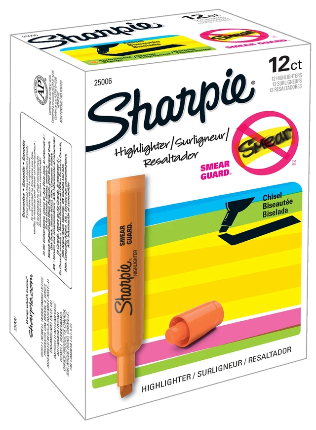 Alt view image 7 of 7 - Tank Style Highlighters, Chisel Tip, Fluorescent Orange, Box of 12 (Pack of 2)