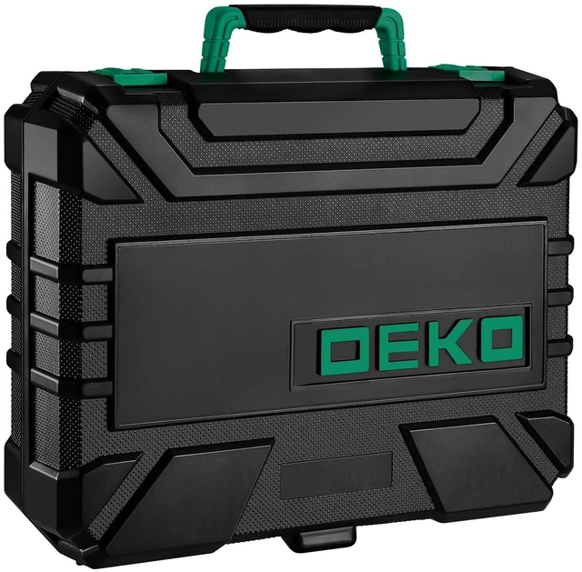 Alt view image 6 of 6 - Tool Kit: 8V Cordless Drill, Home Toolbox with storage case, Hand Tool set for Home Repairs 126 Piece, Green