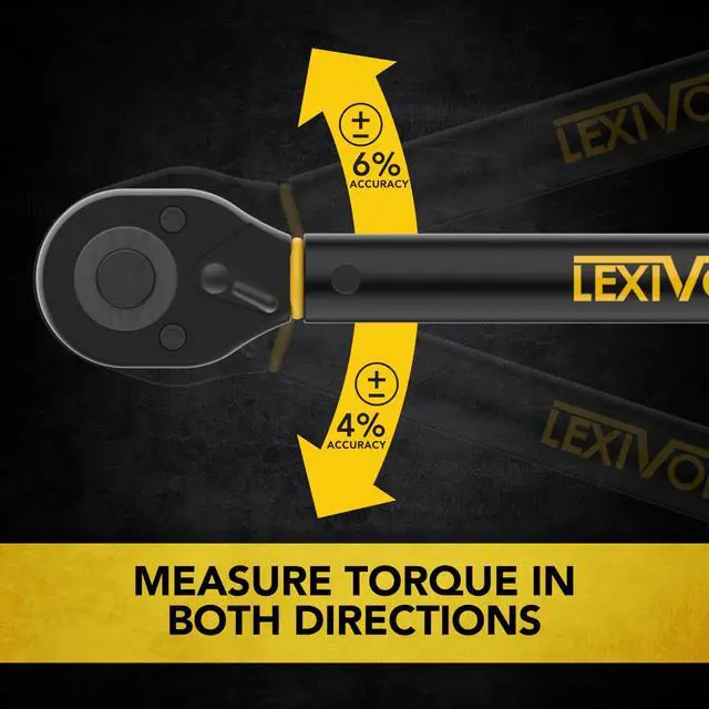 Alt view image 3 of 7 - Torque Wrench, 1/2-Inch Drive, Dual Scale 30-210 FT-LB (40.7-284.7 N·m), Premium Rubber-Grip Handle, Deluxe Hybrid Case (LX-TW12)