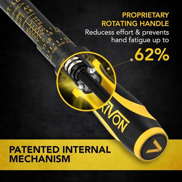 Alt view image 5 of 7 - Torque Wrench, 1/2-Inch Drive, Dual Scale 30-210 FT-LB (40.7-284.7 N·m), Premium Rubber-Grip Handle, Deluxe Hybrid Case (LX-TW12)