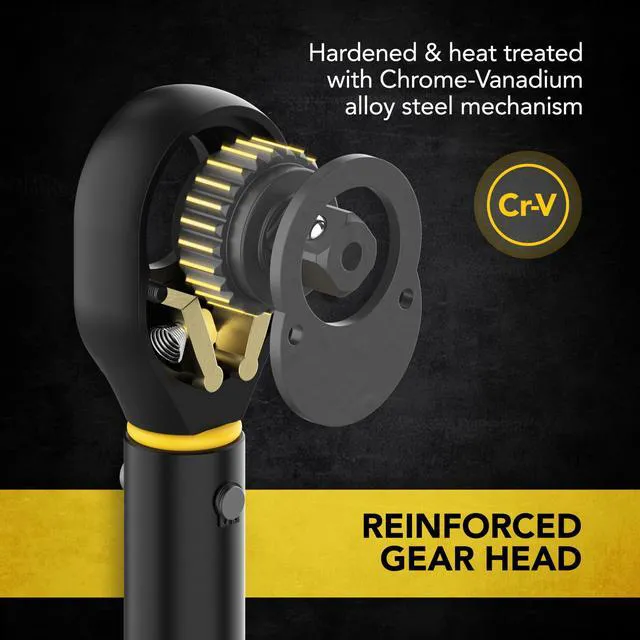 Alt view image 6 of 7 - Torque Wrench, 1/2-Inch Drive, Dual Scale 30-210 FT-LB (40.7-284.7 N·m), Premium Rubber-Grip Handle, Deluxe Hybrid Case (LX-TW12)