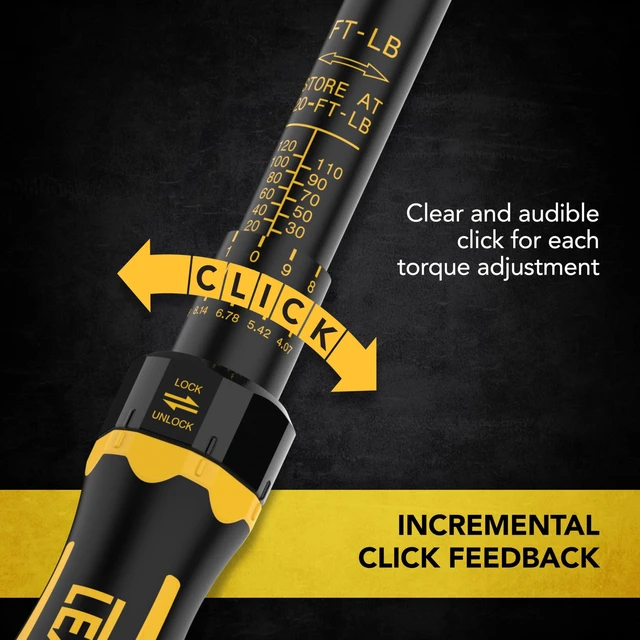 Alt view image 7 of 7 - Torque Wrench, 3/8-Inch Drive, Dual Scale 20-120 FT-LB (27.1-162.7 N·m), Premium Rubber-Grip Handle, Deluxe Hybrid Case (LX-TW38)