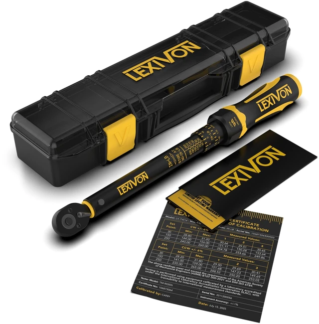 Main image of Torque Wrench, 1/4-Inch Drive, Dual Scale 30-250 IN-LB (3.4-28.2 N·m), Premium Rubber-Grip Handle, Deluxe Hybrid Case (LX-TW14)