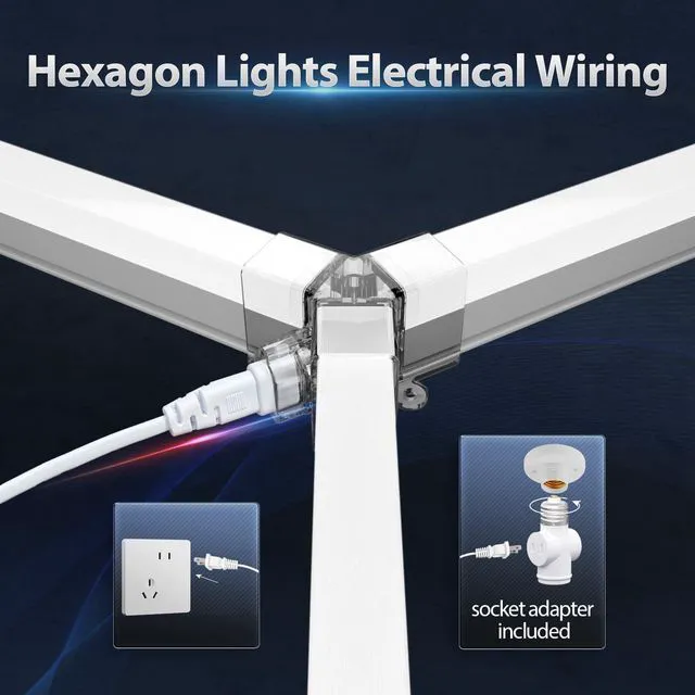 Alt view image 7 of 7 - Hexagon Garage Lights: 168W 5 Grids LED Garage Lights - Easy Install 6500K Super Bright Honeycomb Light for Workshop Warehouse Car Detailing Shop Exhibition Hall Gym