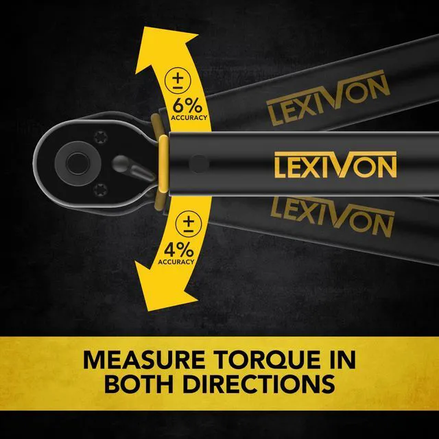 Alt view image 3 of 7 - Torque Wrench, 1/4-Inch Drive, Dual Scale 30-250 IN-LB (3.4-28.2 N·m), Premium Rubber-Grip Handle, Deluxe Hybrid Case (LX-TW14)