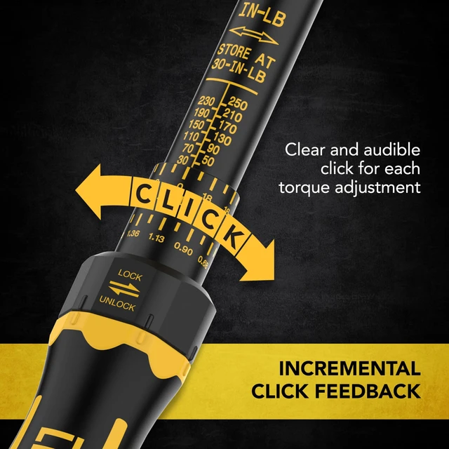 Alt view image 7 of 7 - Torque Wrench, 1/4-Inch Drive, Dual Scale 30-250 IN-LB (3.4-28.2 N·m), Premium Rubber-Grip Handle, Deluxe Hybrid Case (LX-TW14)