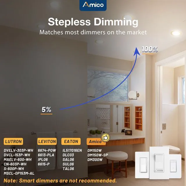 Alt view image 5 of 7 - 12 Pack 6 Inch Ultra-Thin LED Recessed Ceiling Lights Gold Finish Metal 5CCT 2700K-5000K Dimmable Canless Wafer Downlight with Junction Box, Damp Location, IC Rated, ETL&FCC