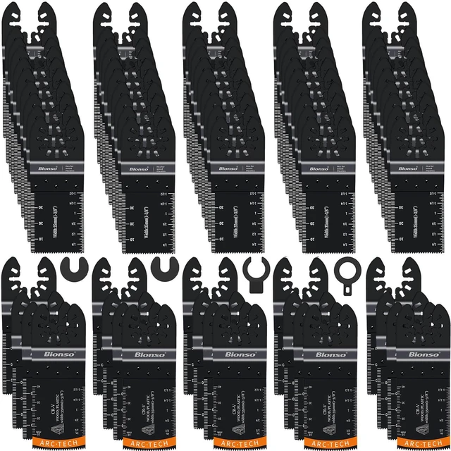 Main image of 110PCS Oscillating Tool Blade Cuts Wood, Sharp and Durable Multitool Blades, Multi Tool Blades Kits, Oscillating Saw Blades Fit Dewalt Milwaukee Ryobi Makita Worx Rockwell