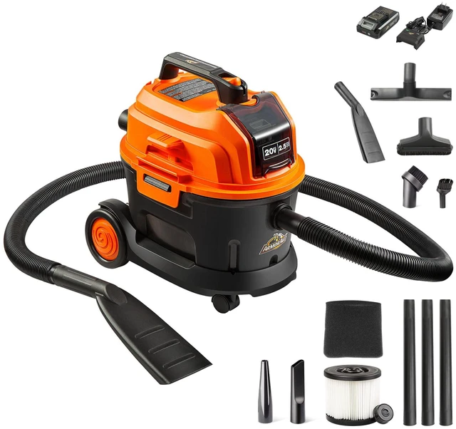 Main image of DAA202W 0901 2.5 Gal 20V Max Cordless Wet/Dry Vac Orange/Black Cordless Convenience, Powerful Wet/Dry Cleanup, Built for Auto Detailing, Portable Everyday Cleaning, Grab-and-Go Design