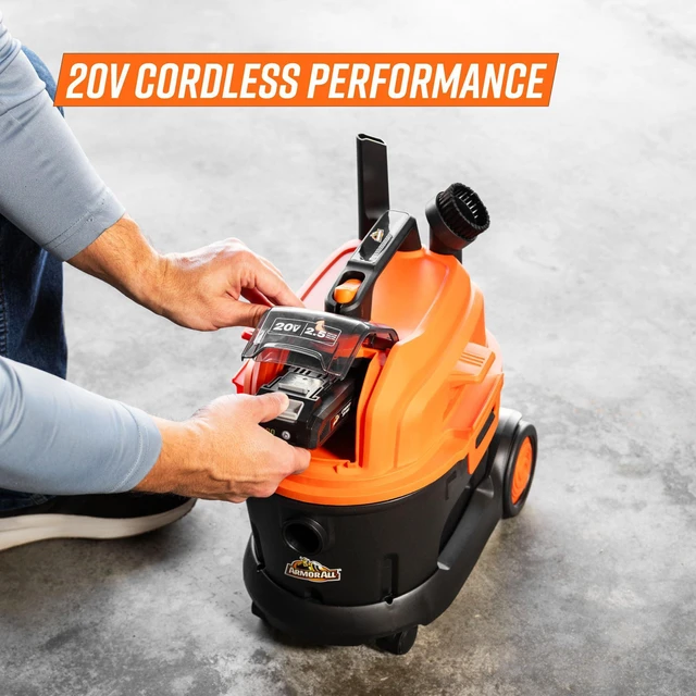 Alt view image 3 of 6 - DAA202W 0901 2.5 Gal 20V Max Cordless Wet/Dry Vac Orange/Black Cordless Convenience, Powerful Wet/Dry Cleanup, Built for Auto Detailing, Portable Everyday Cleaning, Grab-and-Go Design