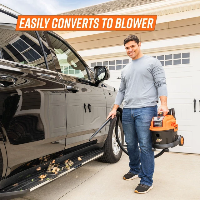 Alt view image 5 of 6 - DAA202W 0901 2.5 Gal 20V Max Cordless Wet/Dry Vac Orange/Black Cordless Convenience, Powerful Wet/Dry Cleanup, Built for Auto Detailing, Portable Everyday Cleaning, Grab-and-Go Design