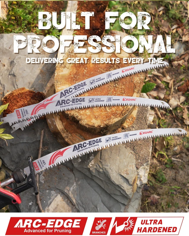 Alt view image 7 of 7 - Arc Edge Reciprocating Saw Blades, 15-Inch 6TPI for Pruning, 10-Pack Extra-Long Arc Edge, Chrome Vanadium Steel, Fleam Ground Teeth, Up to 3x Life, for Tree Trimming, Larger Branches