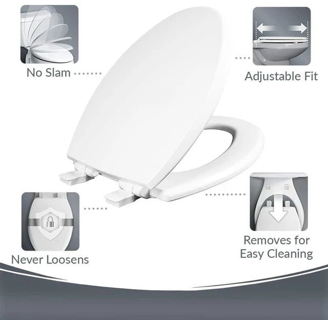 Alt view image 3 of 7 - Cassel Bidet Bundle, Slow-Close Never Loosen Toilet Seat with Perfect Fit, Fresh Water Spray, Non-Electric, Easy to Install Bidet, ELONGATED, White