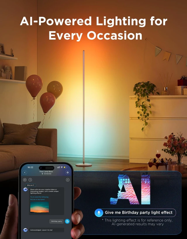 Alt view image 4 of 7 - RGBIC Floor Lamp, 1000lm LED Corner Lamp Works with Alexa, Smart Modern Floor Lamp with Music Sync and Color Changing Standing Lamp for Bedroom Living Room Silver
