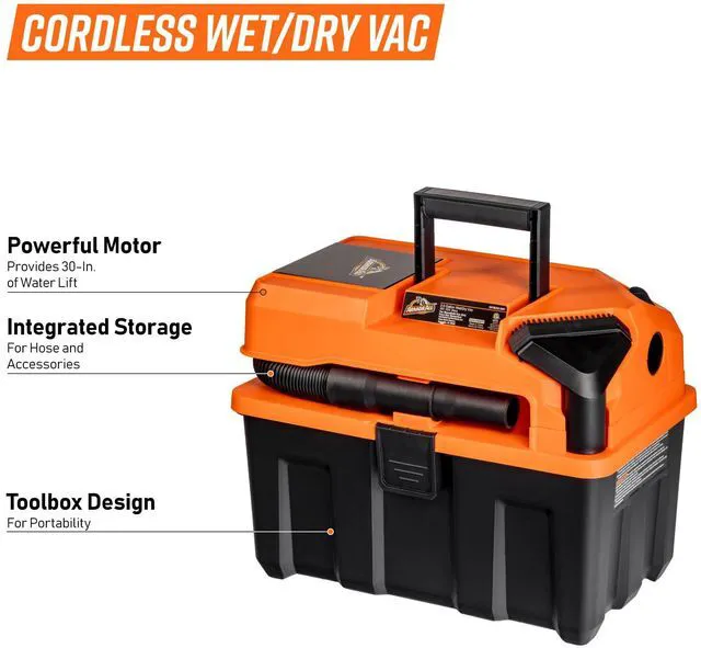 Alt view image 7 of 7 - DVTB202 0902 2.5-Gal 20V Cordless Wet/Dry Vac with 2.0Ah Battery