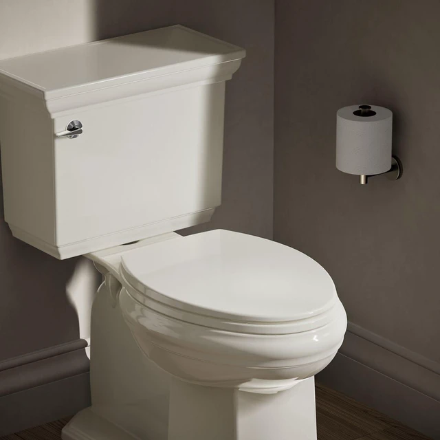 Alt view image 2 of 7 - 20110-96 Brevia, Slow Close Toilet Seat, Elongated Toilet Seat, Grip-Tight Bumpers Quick-Attach Hardware, Biscuit (Pack of 2)