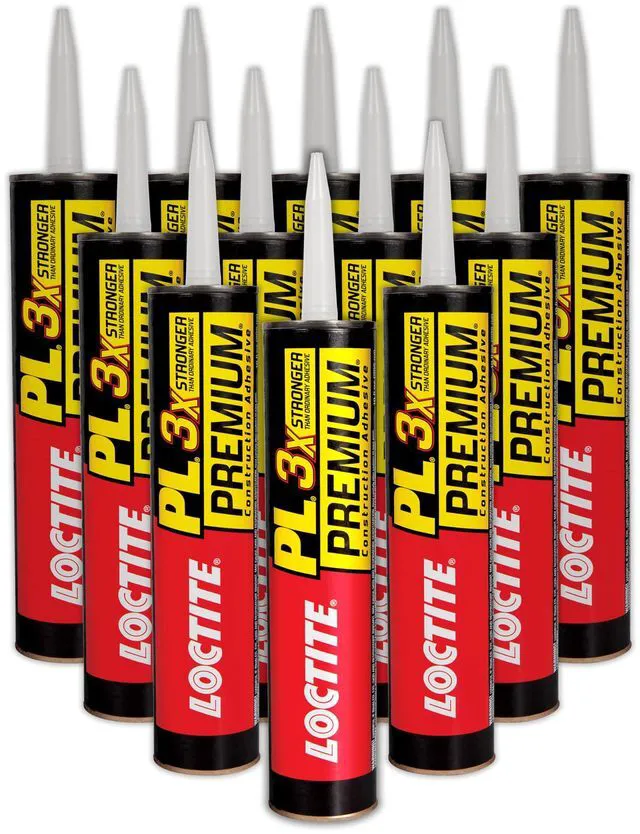 Main image of PL Premium Polyurethane Construction Adhesive, 10 fl oz Cartridge, 12 Pack - Versatile Construction Glue for Wood, Concrete, Stone, Metal & More