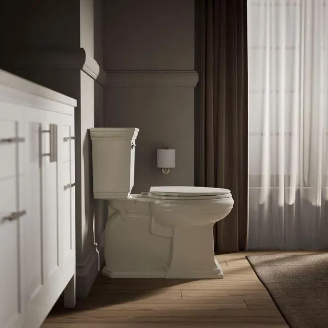 Alt view image 5 of 7 - 20110-96 Brevia, Slow Close Toilet Seat, Elongated Toilet Seat, Grip-Tight Bumpers Quick-Attach Hardware, Biscuit (Pack of 2)