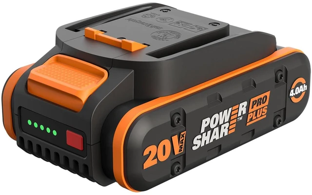 Main image of 20V 4.0Ah Lithium-ion Battery, WA3676 PowerShare, Intelligent Battery, Stays Cool, 360° Cell Protection, Charge-Level Indicator