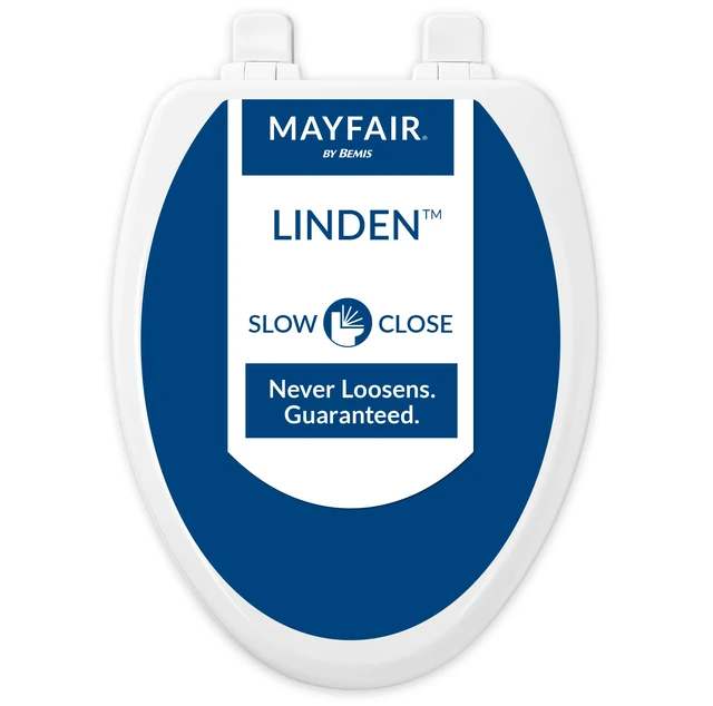 Alt view image 6 of 7 - Linden Slow Close Toilet Seat, Non Slip Heavy Duty Wood, Easy Install, Made in USA, Elongated, White, 2 Pack