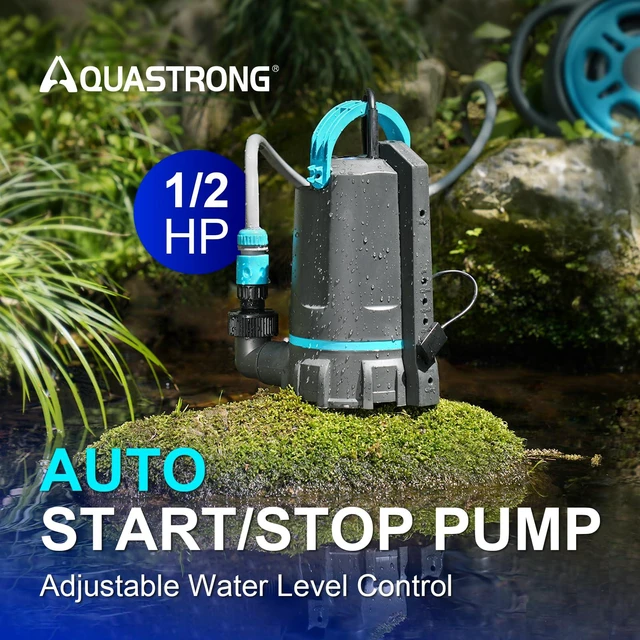 Alt view image 2 of 7 - 1/2 HP Automatic Sump Pump 3159 GPH Submersible Water Pump Thermoplastic Utility Pump High Flow Water Removal for Swimming Pool Garden Pond Basement Wells with 10ft Long Power Cord