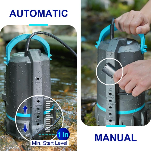 Alt view image 3 of 7 - 1/2 HP Automatic Sump Pump 3159 GPH Submersible Water Pump Thermoplastic Utility Pump High Flow Water Removal for Swimming Pool Garden Pond Basement Wells with 10ft Long Power Cord