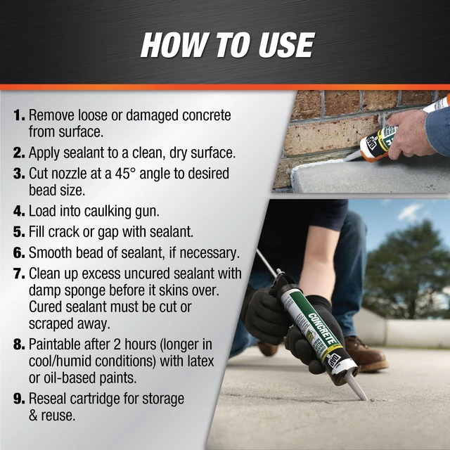 Alt view image 3 of 5 - Concrete and Mortar Filler and Sealant, Gray, 10.1 Oz (7079818096) (Pack of 12)