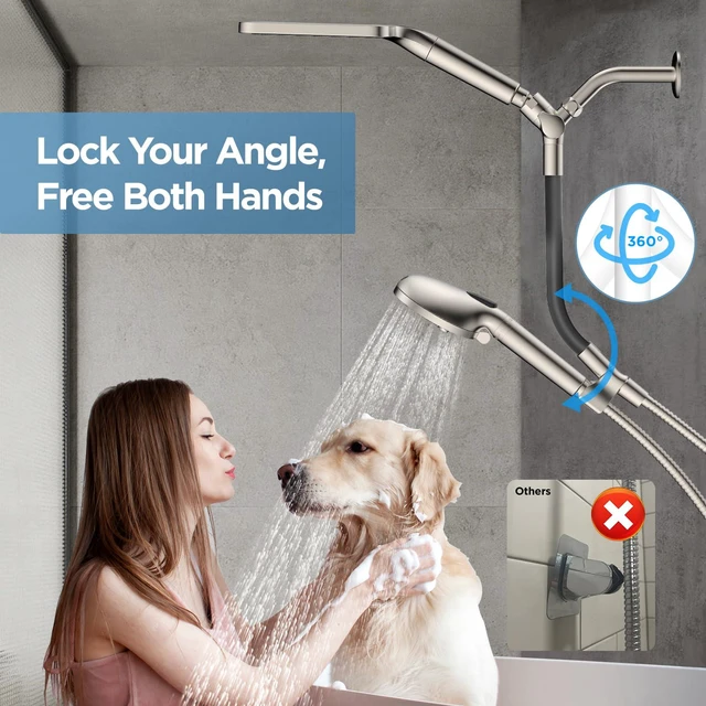 Alt view image 3 of 7 - Dual Filtered Rain Shower Head Combo, High Pressure Handheld Shower Head with Adjustable Bar - Rainfall Shower Head And Showerhead with Filter for Hard Water - Removes Chlorine