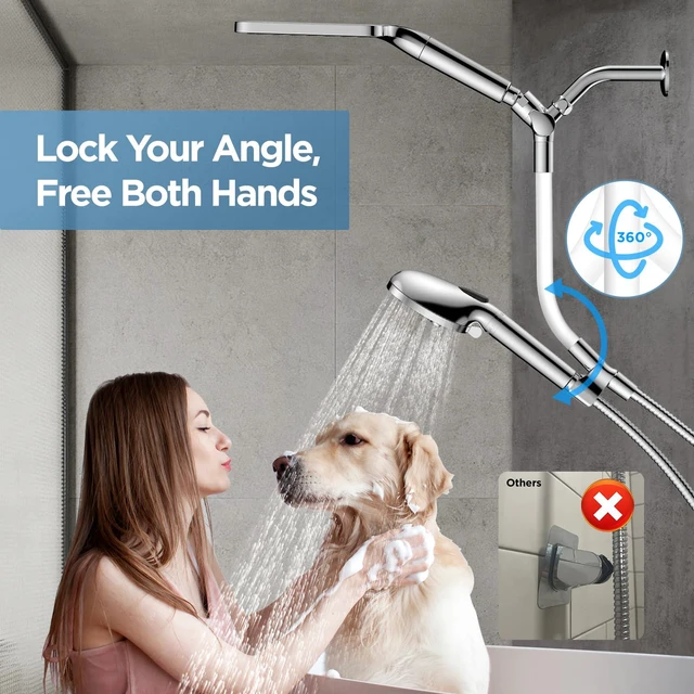 Alt view image 3 of 7 - Dual Filtered Rain Shower Head Combo, High Pressure Handheld Shower Head with Adjustable Bar - Rainfall Shower Head And Showerhead with Filter for Hard Water - Removes Chlorine