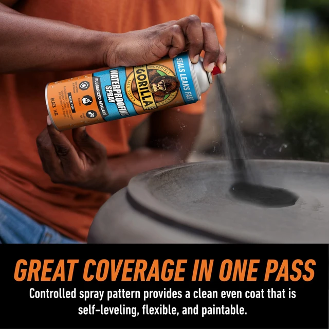 Alt view image 4 of 7 - Waterproofing Spray Black, Flexible Rubberized Sealant Coating, Paintable UV Resistant, Seals Water Air Moisture, 16 oz (Pack of 6), for Roofs Gutters Skylights RVs Windows & More