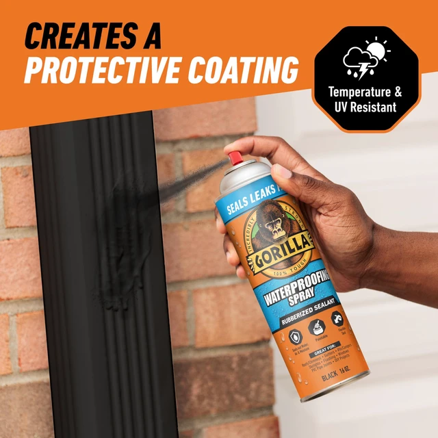 Alt view image 5 of 7 - Waterproofing Spray Black, Flexible Rubberized Sealant Coating, Paintable UV Resistant, Seals Water Air Moisture, 16 oz (Pack of 6), for Roofs Gutters Skylights RVs Windows & More
