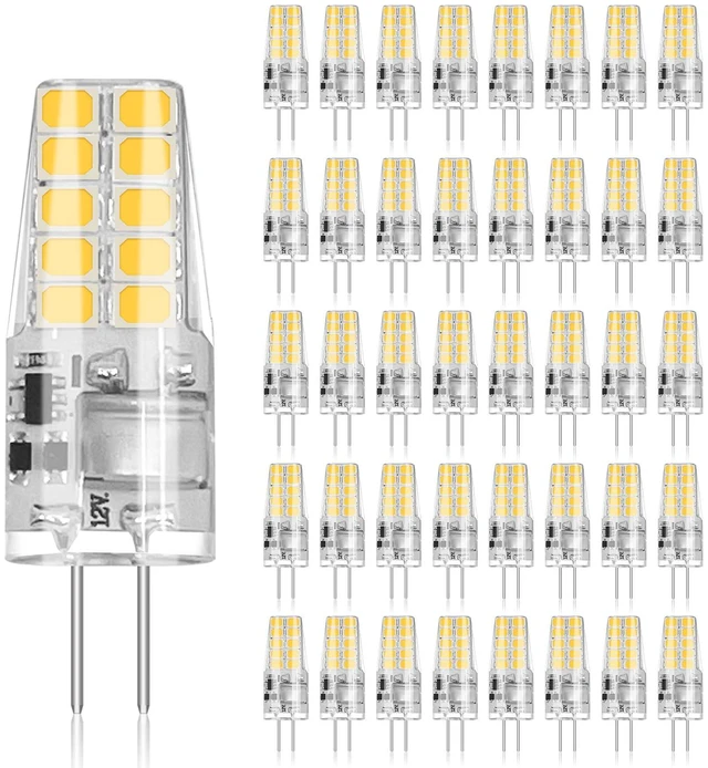 Main image of 40 Pack G4 LED Bulb 2W Equivalent 30W 3000K Warm White 250 Lumens 360°Beam Angle, T3 Halogen Bulb Replacement Landscape Bulbs, AC/DC 12V Led Lights G4 Bi-Pin Base for Outdoor Landscape Lighting