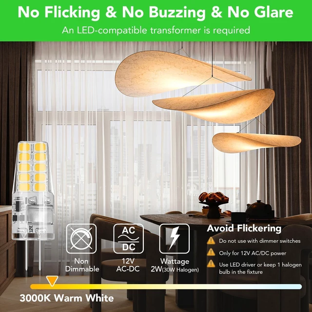 Alt view image 4 of 7 - 40 Pack G4 LED Bulb 2W Equivalent 30W 3000K Warm White 250 Lumens 360°Beam Angle, T3 Halogen Bulb Replacement Landscape Bulbs, AC/DC 12V Led Lights G4 Bi-Pin Base for Outdoor Landscape Lighting