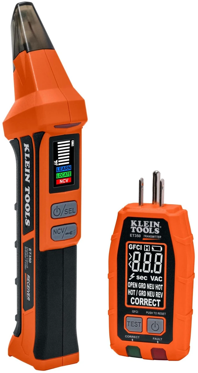 Main image of ET350 4-in-1 Digital Circuit Breaker Finder, Outlet Fault Detector, Non-Contact Voltage Tester, GFCI Tester, Learn and Locate Mode, Backlit LCD, LED Work Light