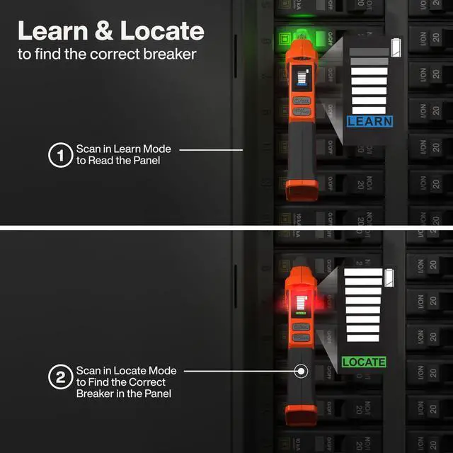 Alt view image 5 of 7 - ET350 4-in-1 Digital Circuit Breaker Finder, Outlet Fault Detector, Non-Contact Voltage Tester, GFCI Tester, Learn and Locate Mode, Backlit LCD, LED Work Light