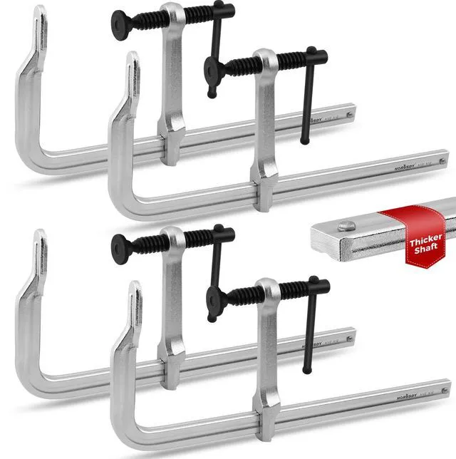 Main image of 4PCS Heavy-Duty Bar Clamps, 12-Inch F Bar Clamps with 1200LBS Strong Clamping Force, Drop-Forged Steel Frame, Smooth Adjustment for Woodworking, Metalworking, Welding, DIY, and Garage Projects