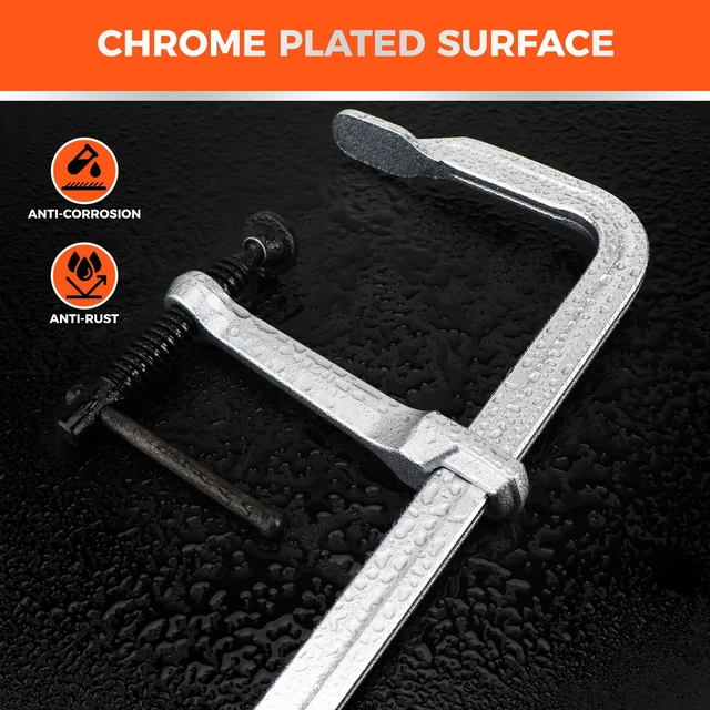 Alt view image 7 of 7 - 4PCS Heavy-Duty Bar Clamps, 12-Inch F Bar Clamps with 1200LBS Strong Clamping Force, Drop-Forged Steel Frame, Smooth Adjustment for Woodworking, Metalworking, Welding, DIY, and Garage Projects