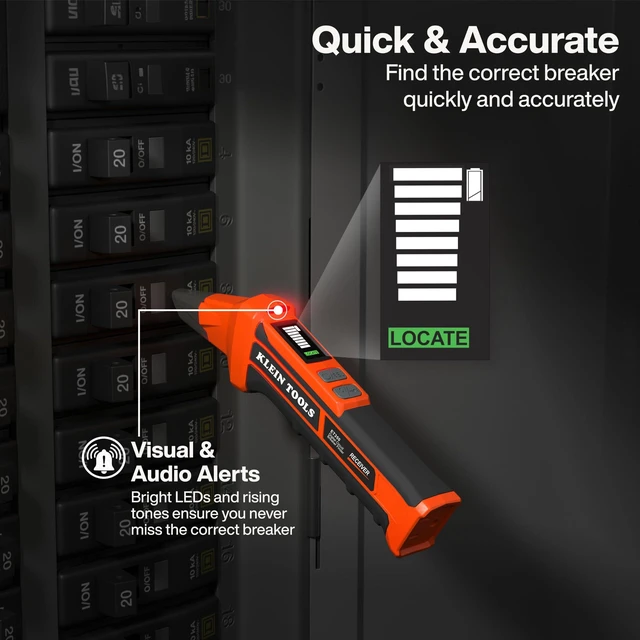Alt view image 7 of 7 - ET350 4-in-1 Digital Circuit Breaker Finder, Outlet Fault Detector, Non-Contact Voltage Tester, GFCI Tester, Learn and Locate Mode, Backlit LCD, LED Work Light