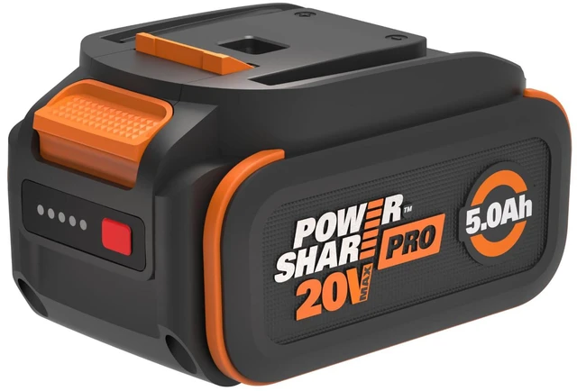 Main image of 20V 5.0Ah Lithium-ion Battery, WA3675.J PowerShare, Intelligent Battery, Stays Cool, 360° Cell Protection, Charge-Level Indicator