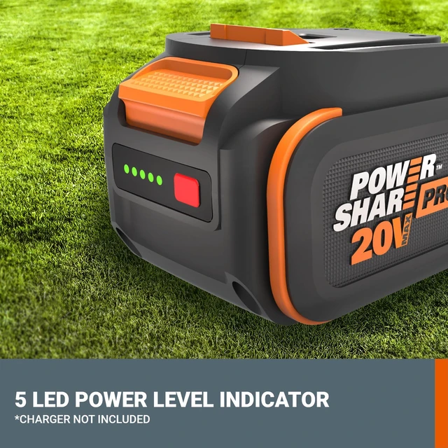 Alt view image 5 of 6 - 20V 5.0Ah Lithium-ion Battery, WA3675.J PowerShare, Intelligent Battery, Stays Cool, 360° Cell Protection, Charge-Level Indicator