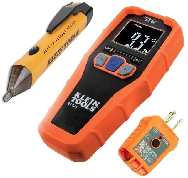 Main image of 80023P Tool Set, Home Inspector Tool Kit with Digital Moisture Meter, Non-Contact Voltage Tester, GFCI Outlet Tester, 3-Piece